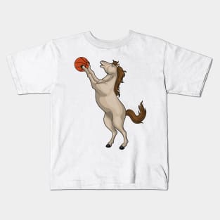 Horse Basketball player Basketball Kids T-Shirt